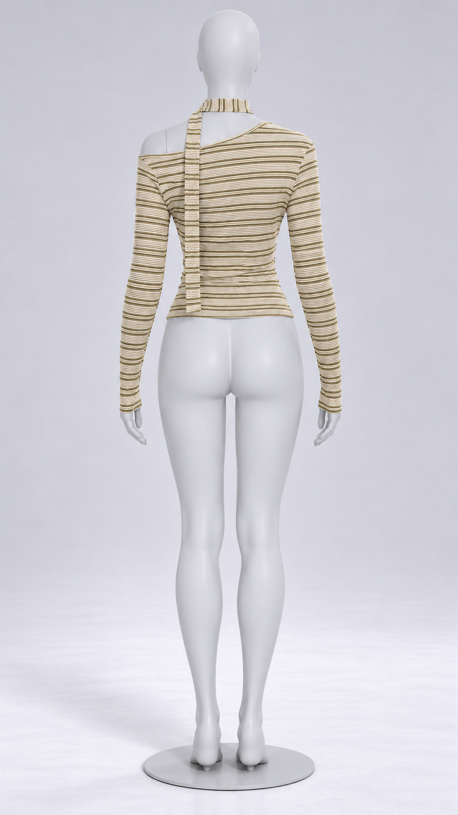 Saoirse Scarf-Tie Top — khaki mannequin back