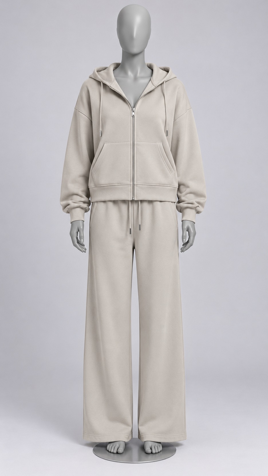 Rozalia Zip-Hoodie Set — khaki mannequin front