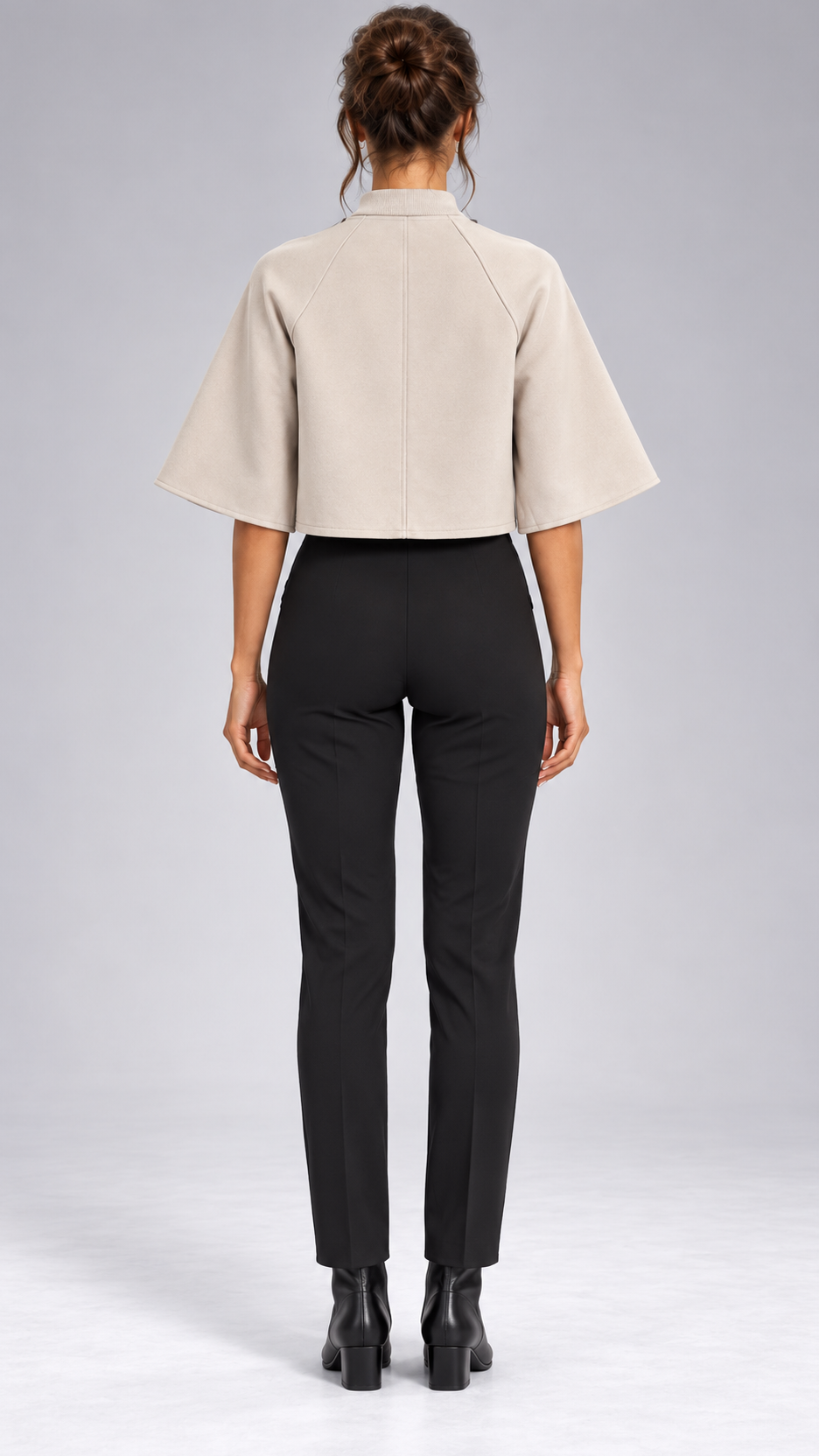 Gwendolyn Capelet Jacket — khaki model back