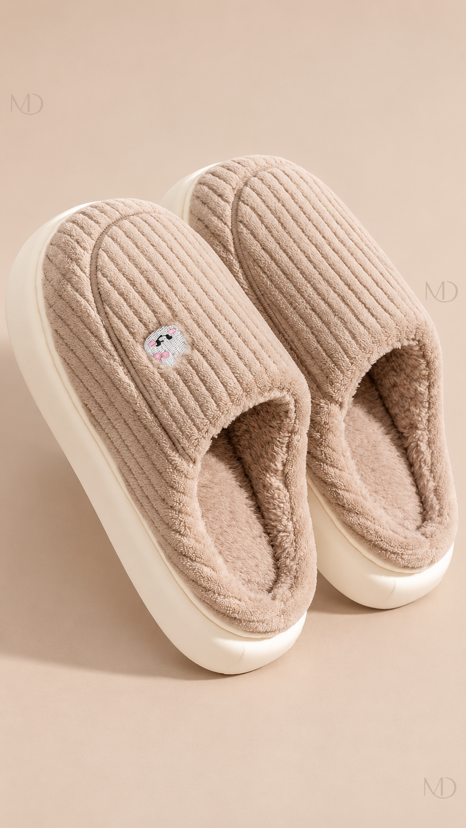 Mirren Corduroy Slippers — khaki product only