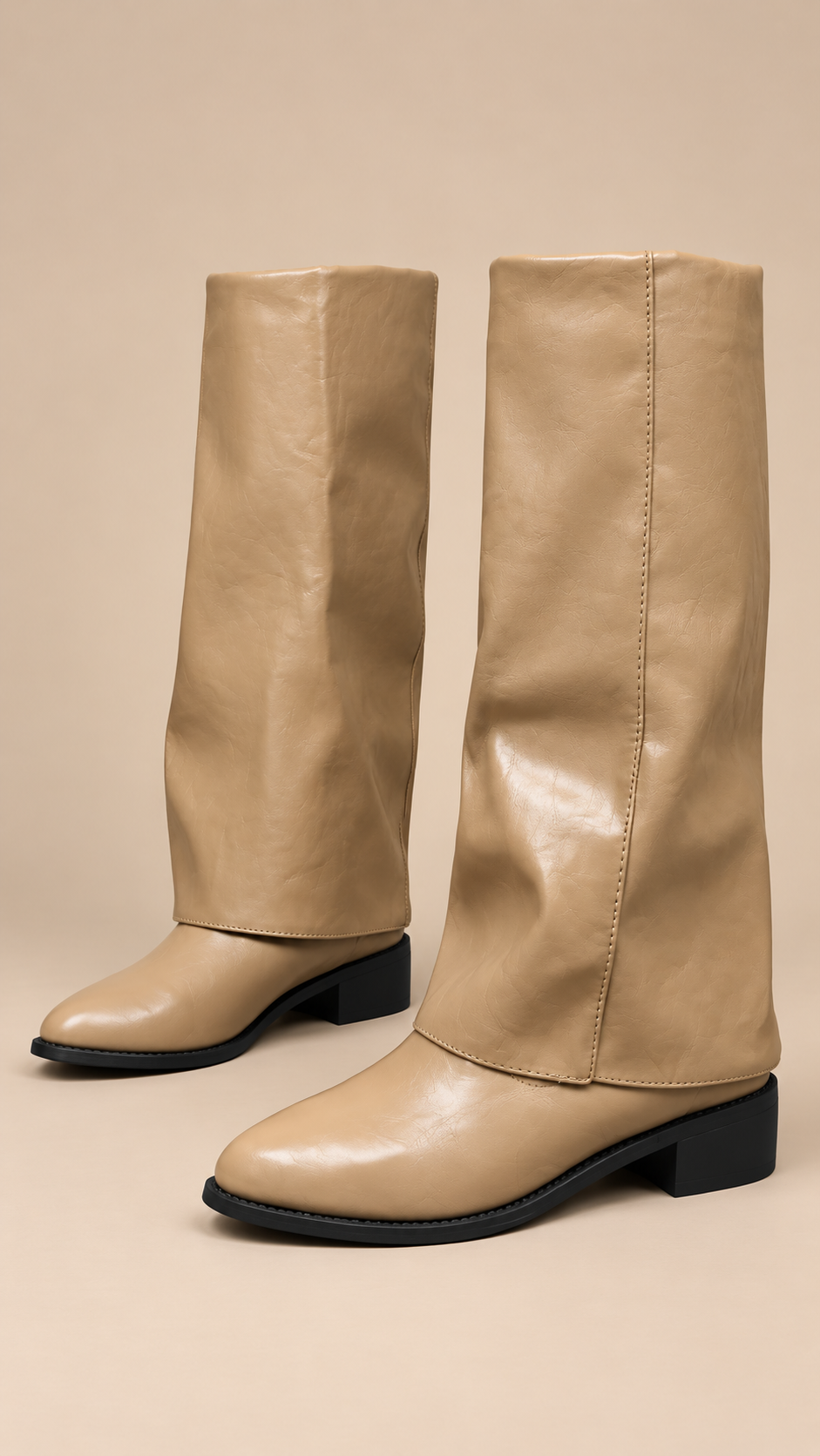 Brigitte Foldover Boots — khaki product only