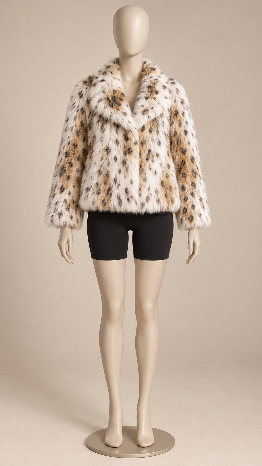 Josette Lapel Jacket — Leopard mannequin front