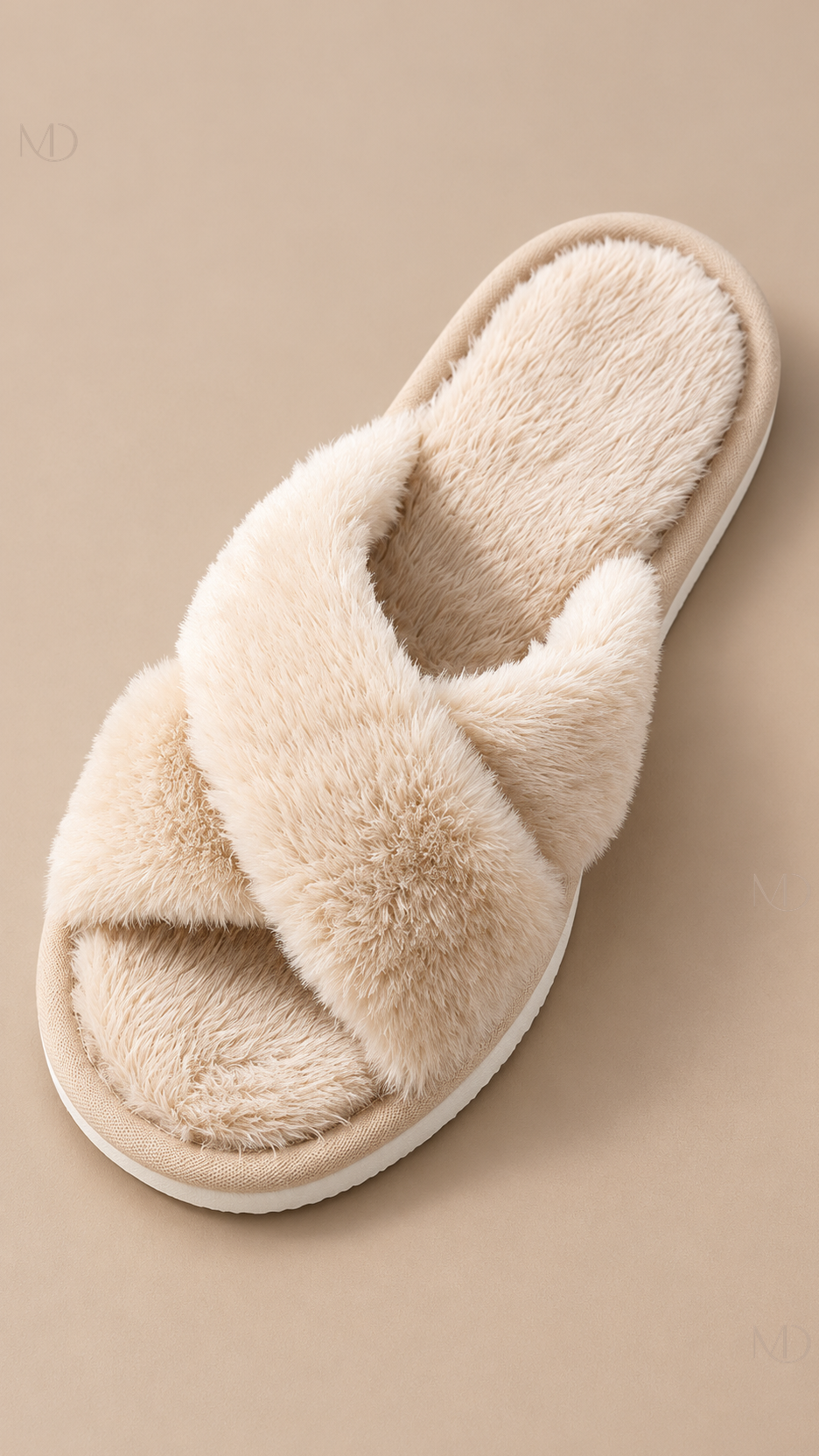 Calliope Crisscross Slide — light brown shoe detail
