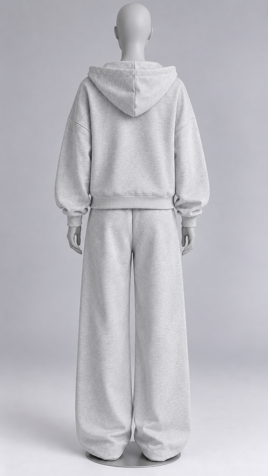 Rozalia Zip-Hoodie Set — Light Gray mannequin back