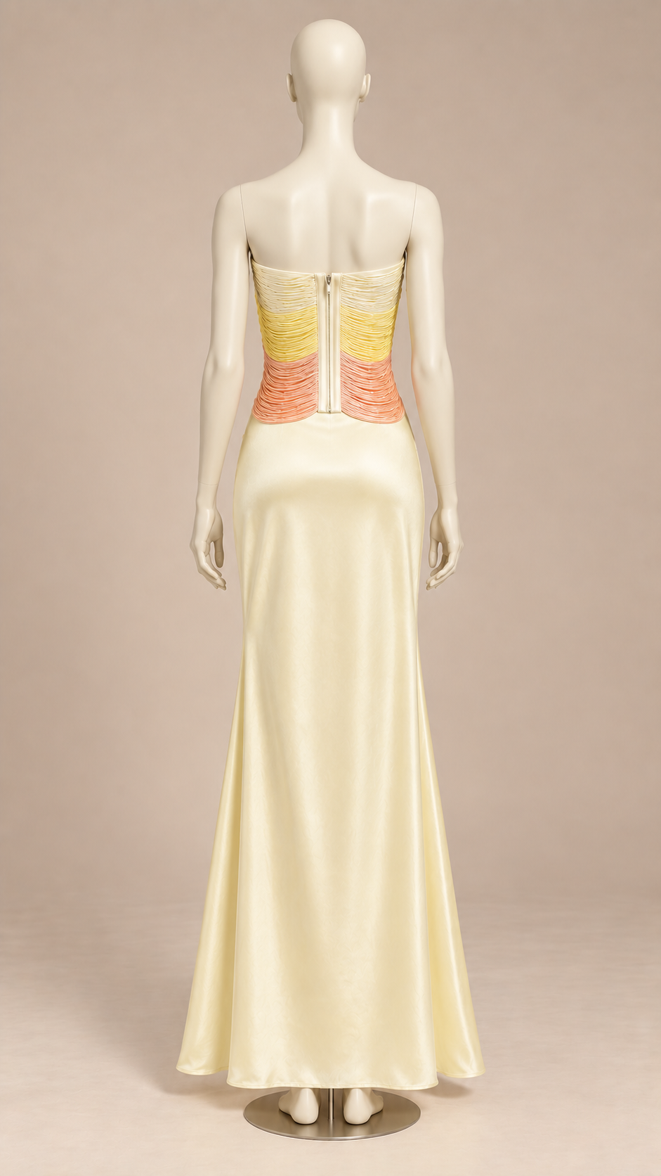 Liesel Tassel Maxi Set — Light Yellow mannequin back