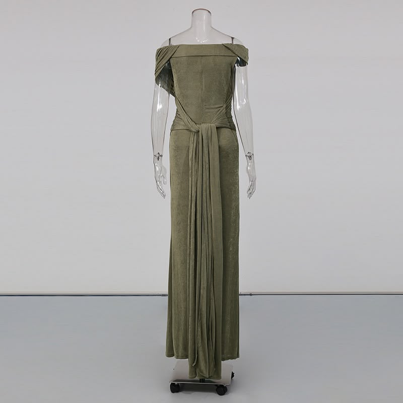 Lunavelle Halter Maxi Dress