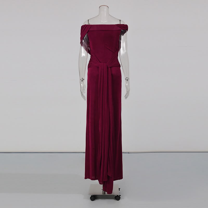Lunavelle Halter Maxi Dress