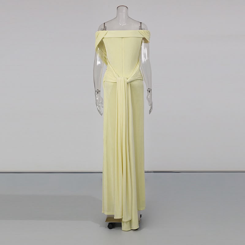Lunavelle Halter Maxi Dress