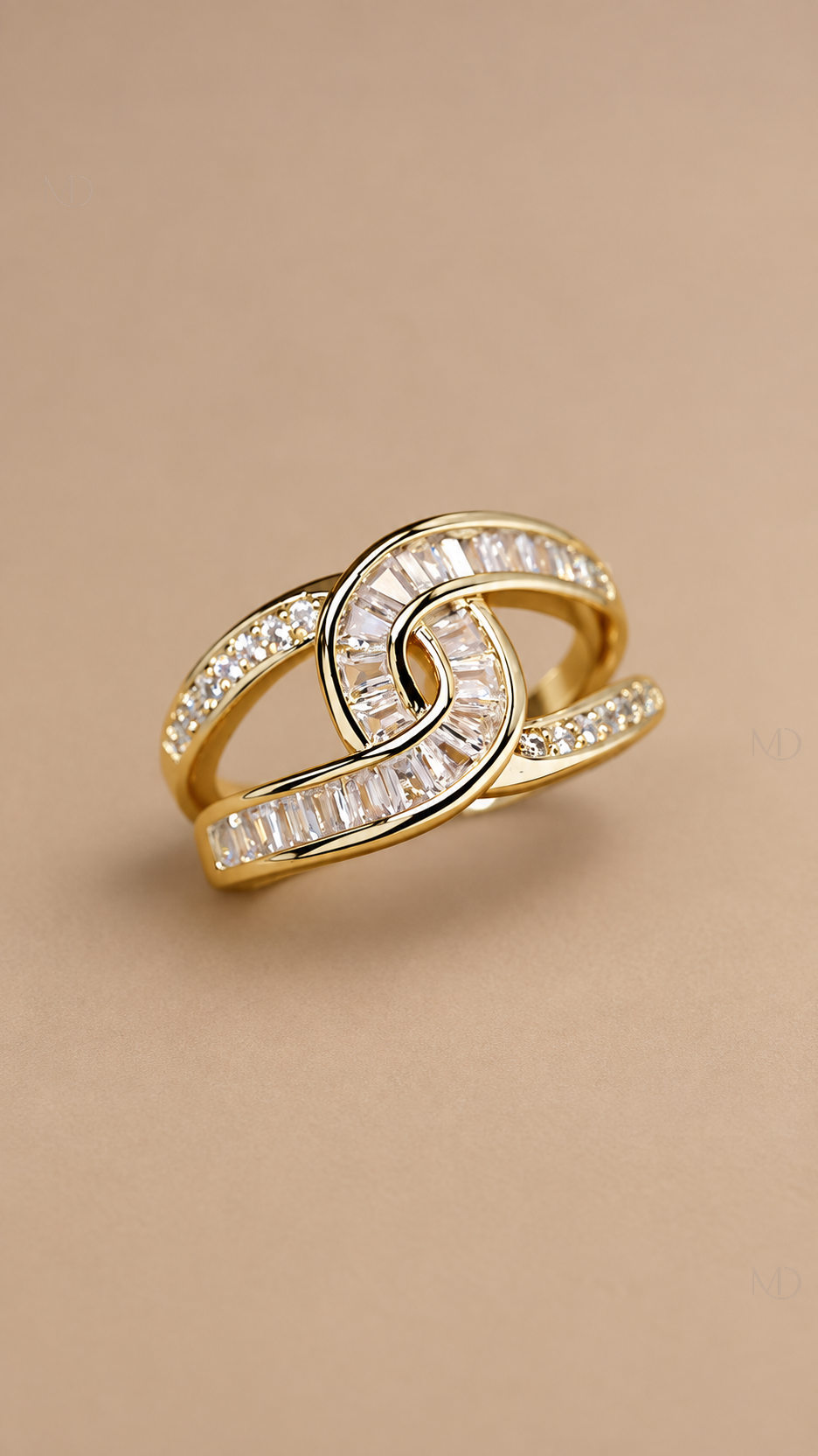 Selene Bamboo Zircon Ring — gold zircon 02 product