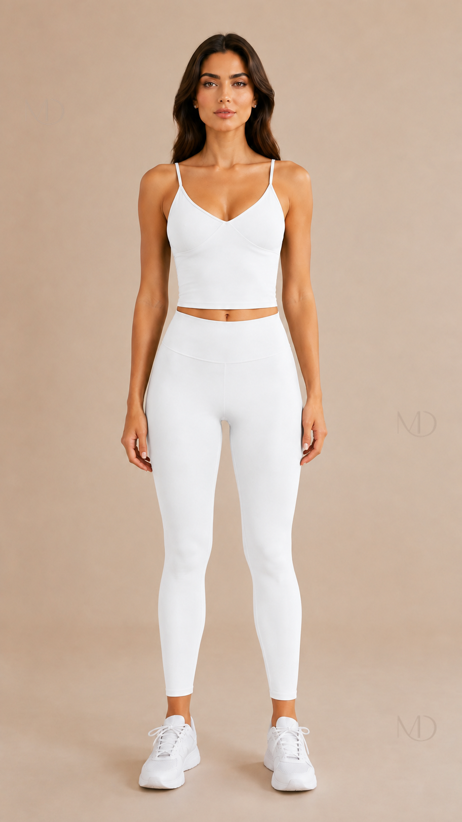 Nova Brushed Yoga Set white front