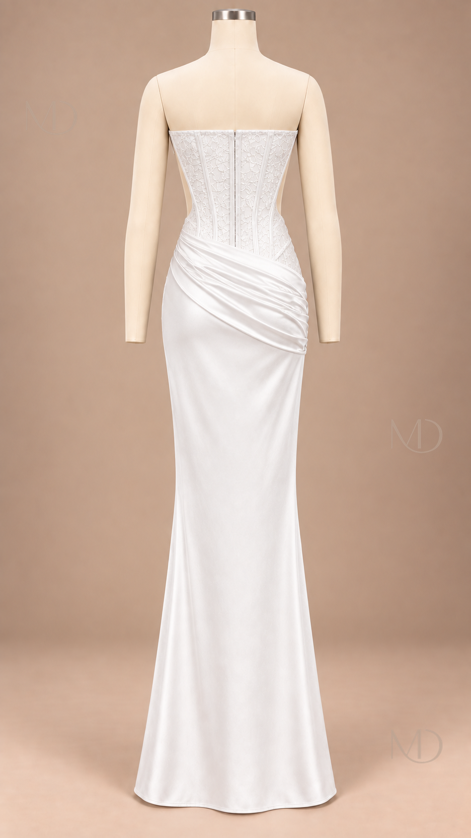 Anouk Corset Maxi Dress - white mannequin back