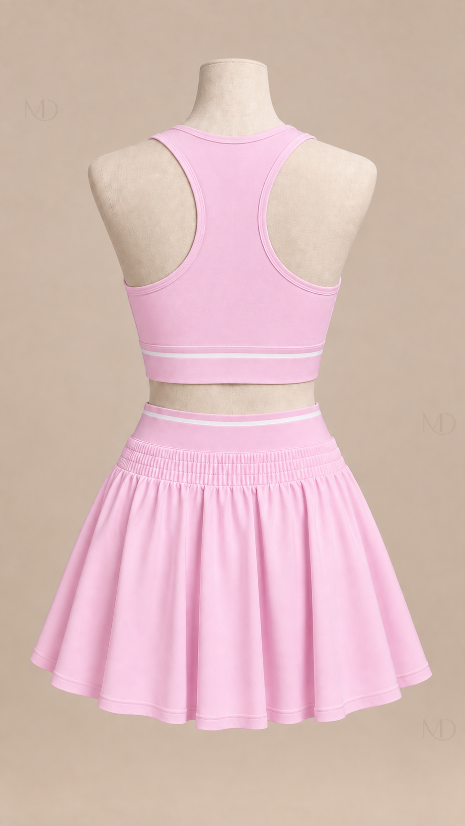 Ace Pleated Tennis Skirt Set — pink mannequin back