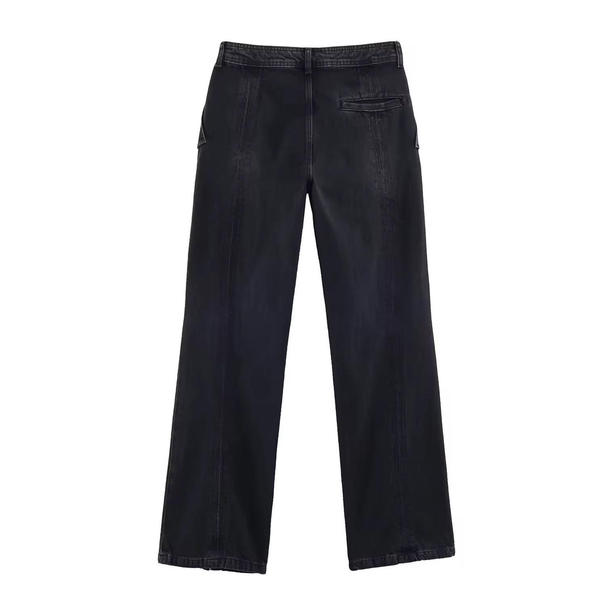 Højtaljede vide ben jeans