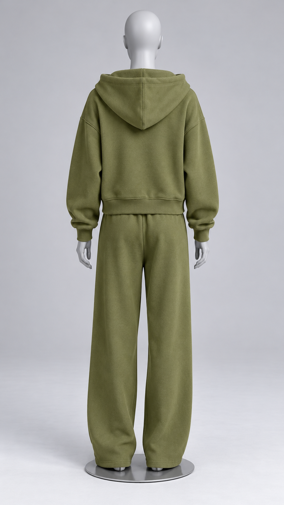 Rozalia Zip-Hoodie Set — Military green mannequin back