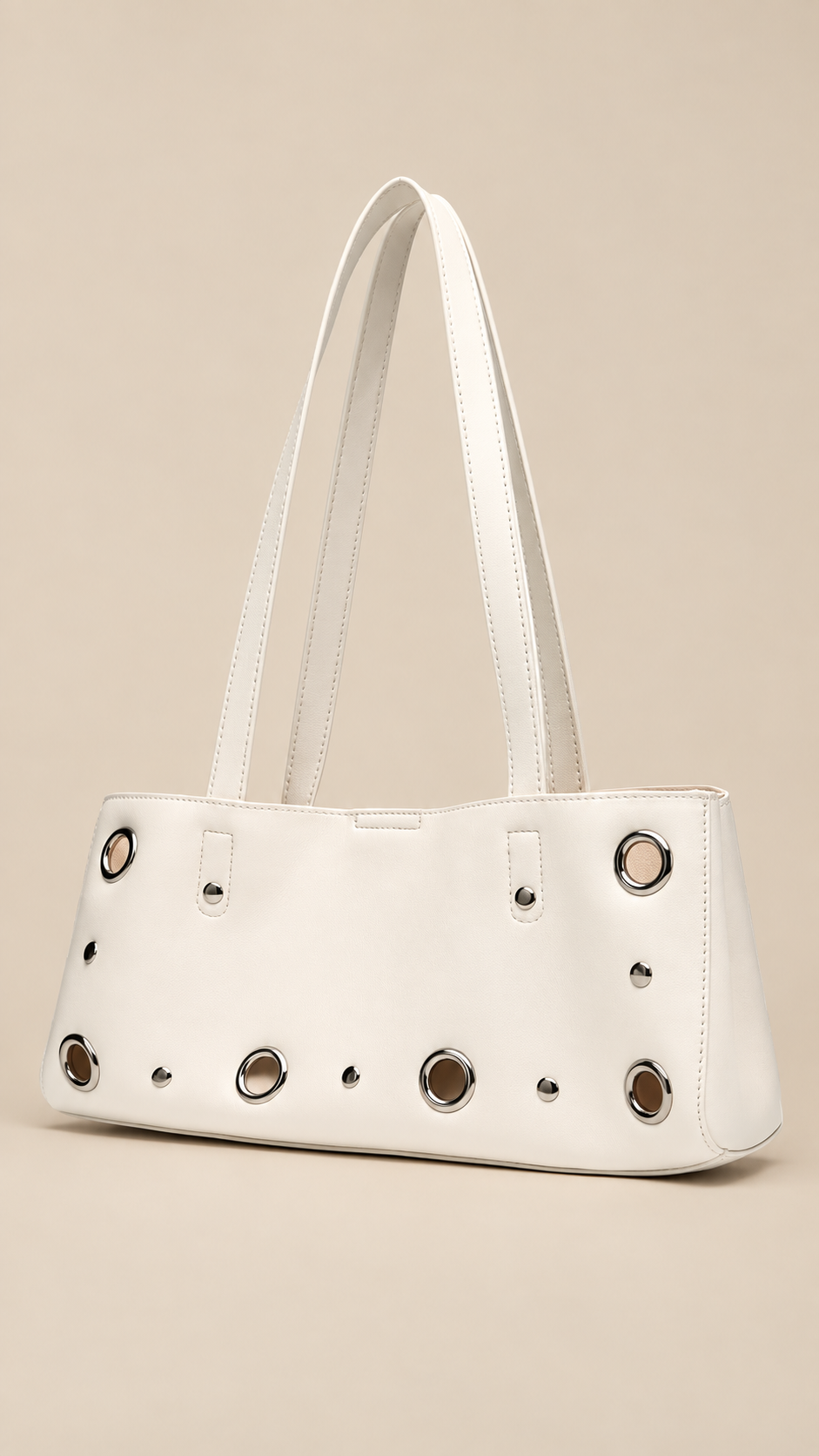 Noelia Eyelet Tote — Milky white product closed