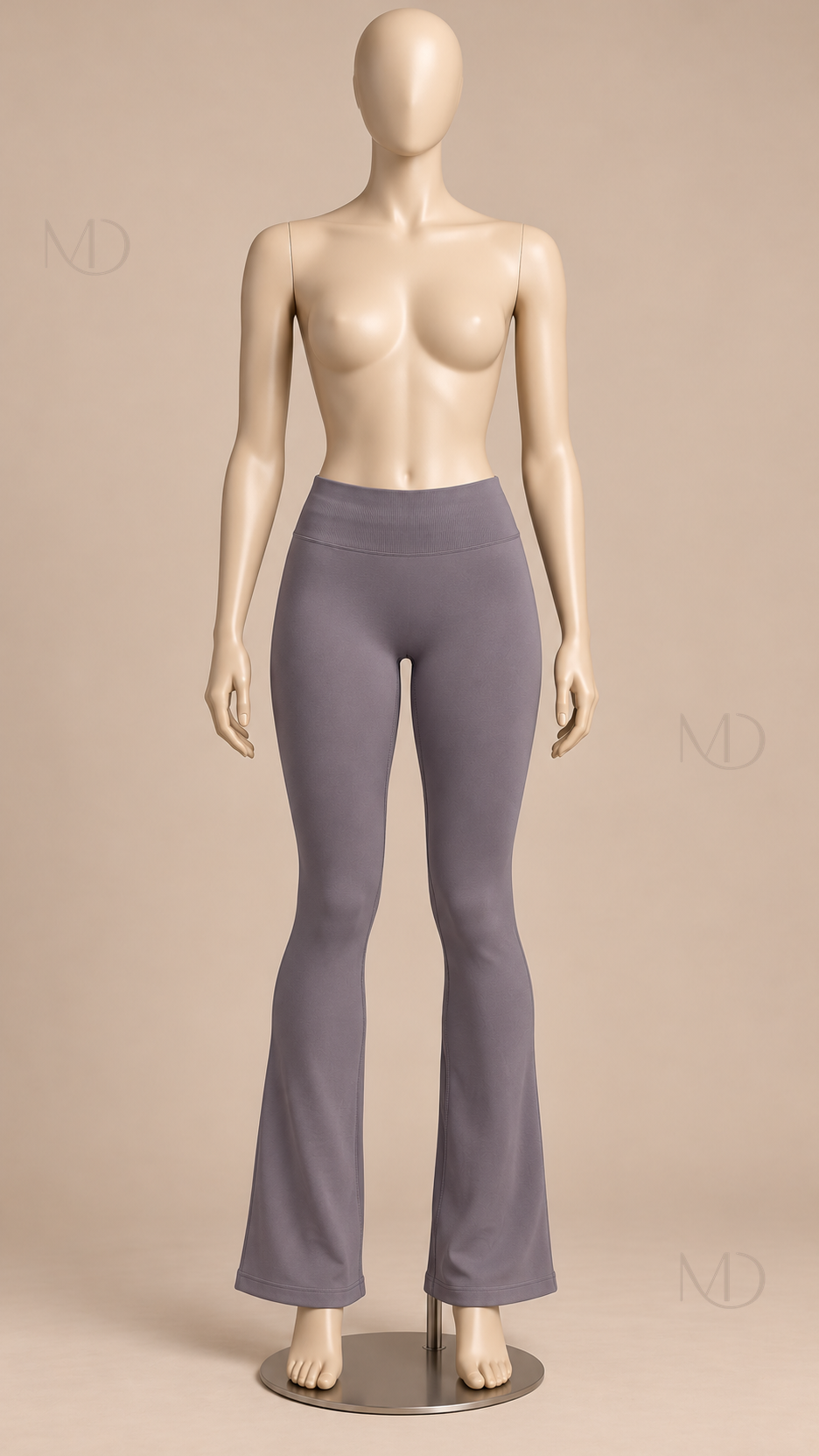 Ines Seamless Flare Pants — Mushroom Gray mannequin front