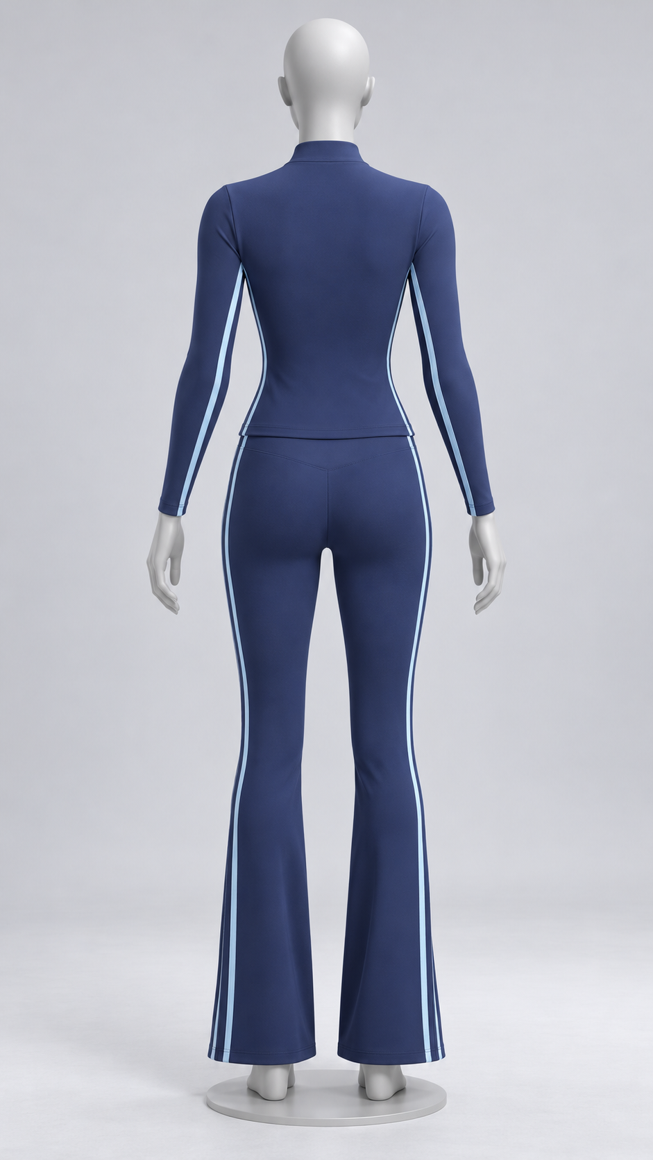 Nimue Racer-Stripe Yoga Set — Navy mannequin back