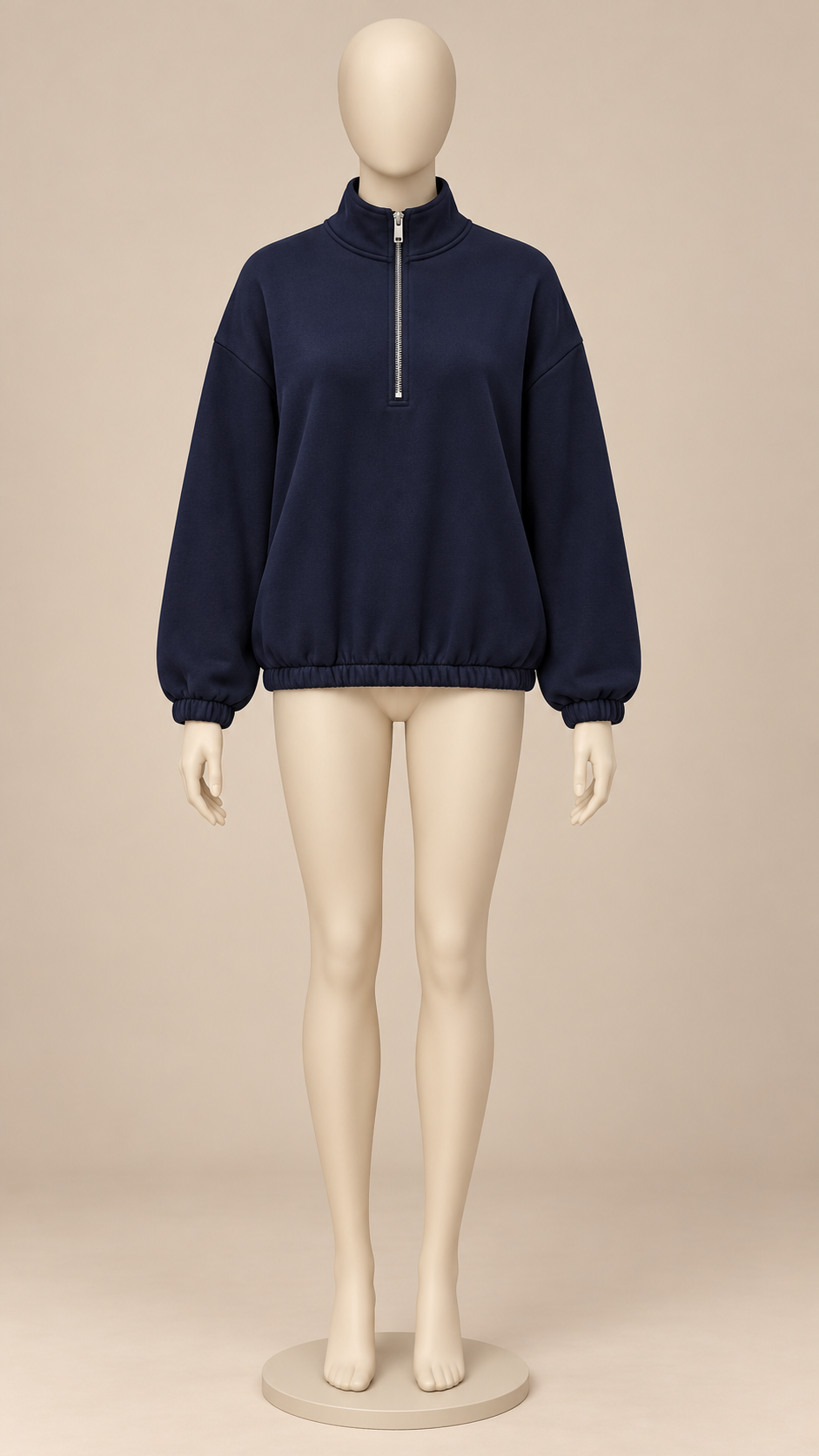 Junia Half-Zip Sweatshirt — Navy mannequin front