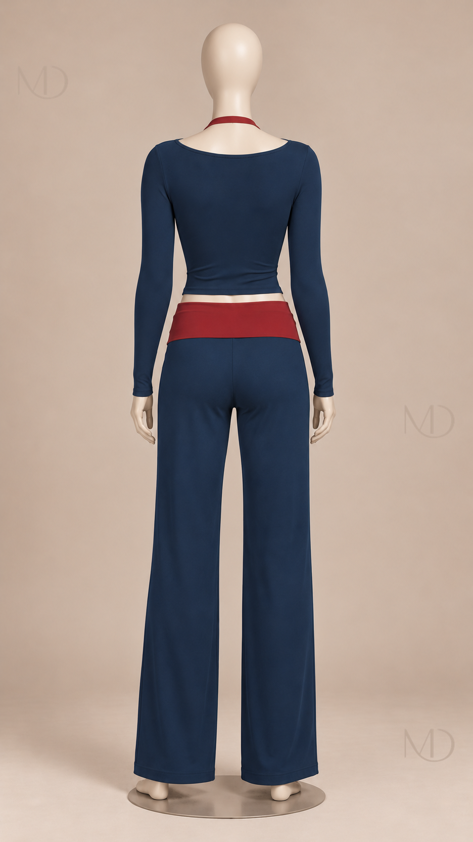 Rafaela Colorblock Lounge Set — Navy Red mannequin back