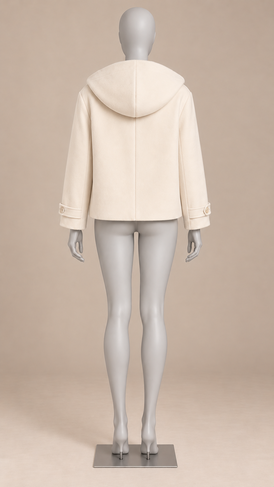 Benedetta Toggle-Clasp Jacket — Off-white mannequin back