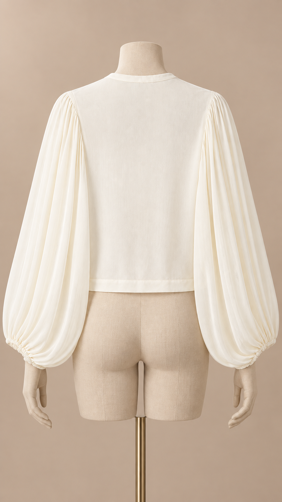 Colette Soutache Blouse — Off-white mannequin back