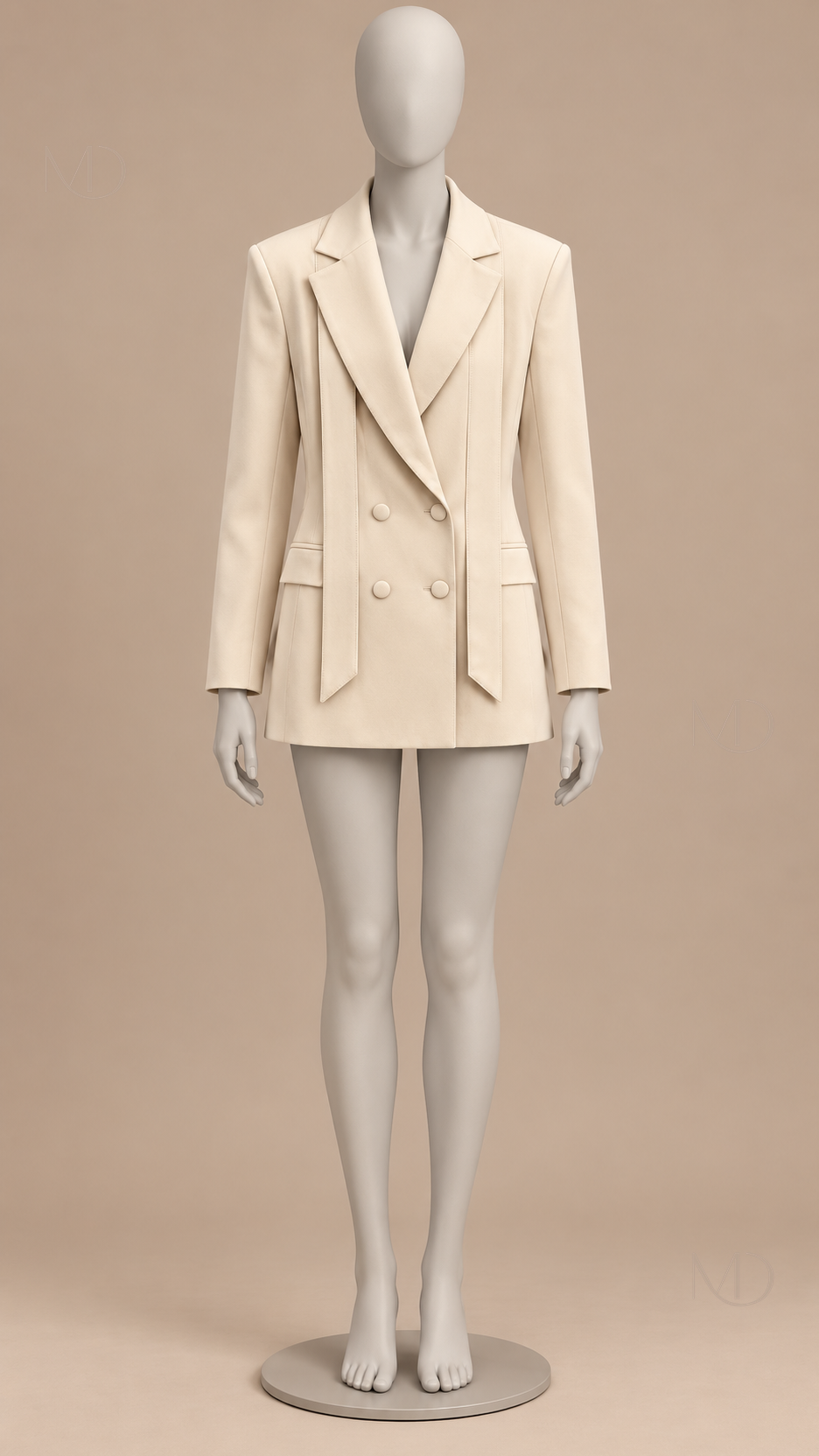 Genevieve Tie-Back Blazer — Off-white mannequin front