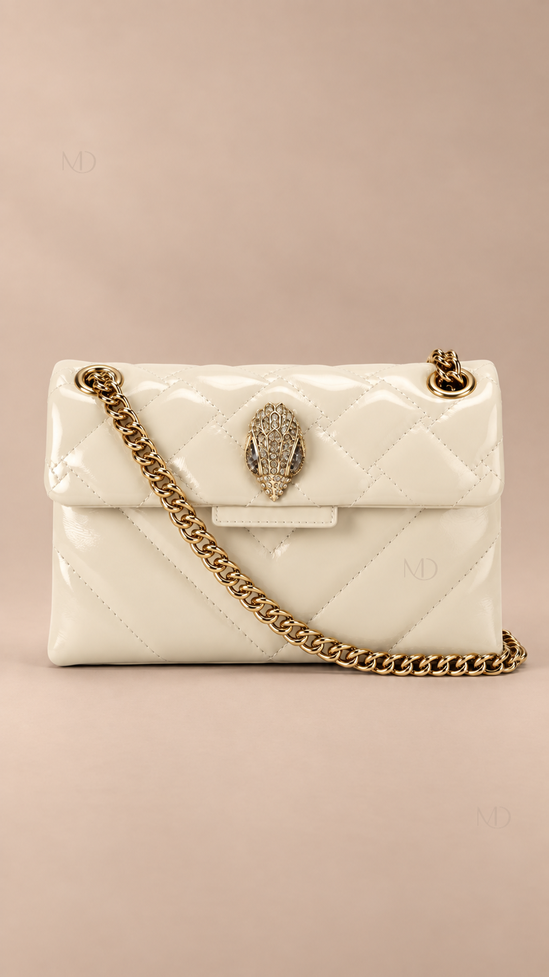 Kensington Quilted Chain Bag — Off-white product closed