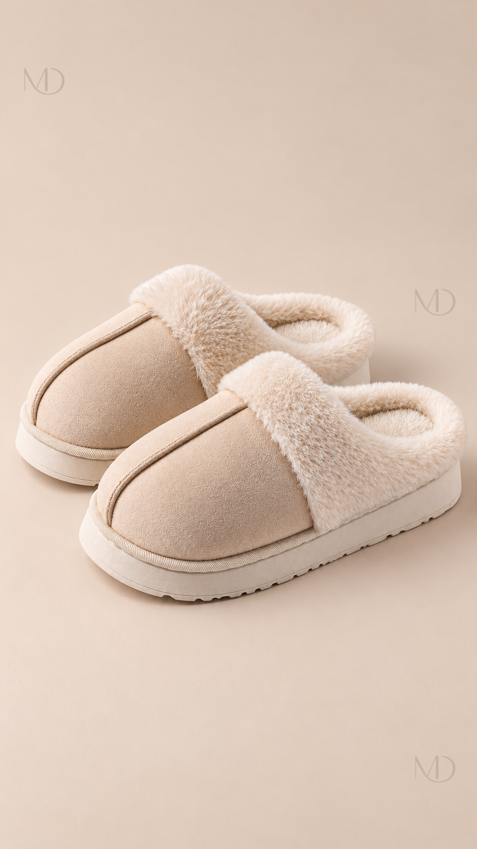 Ysaline Suede Slipper — Off-white product only