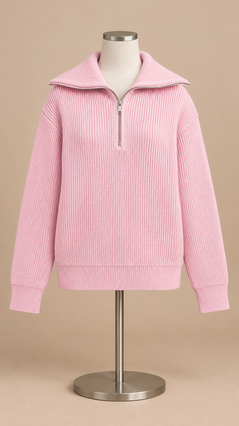 Isadora Half-Zip Sweater — Pink mannequin front