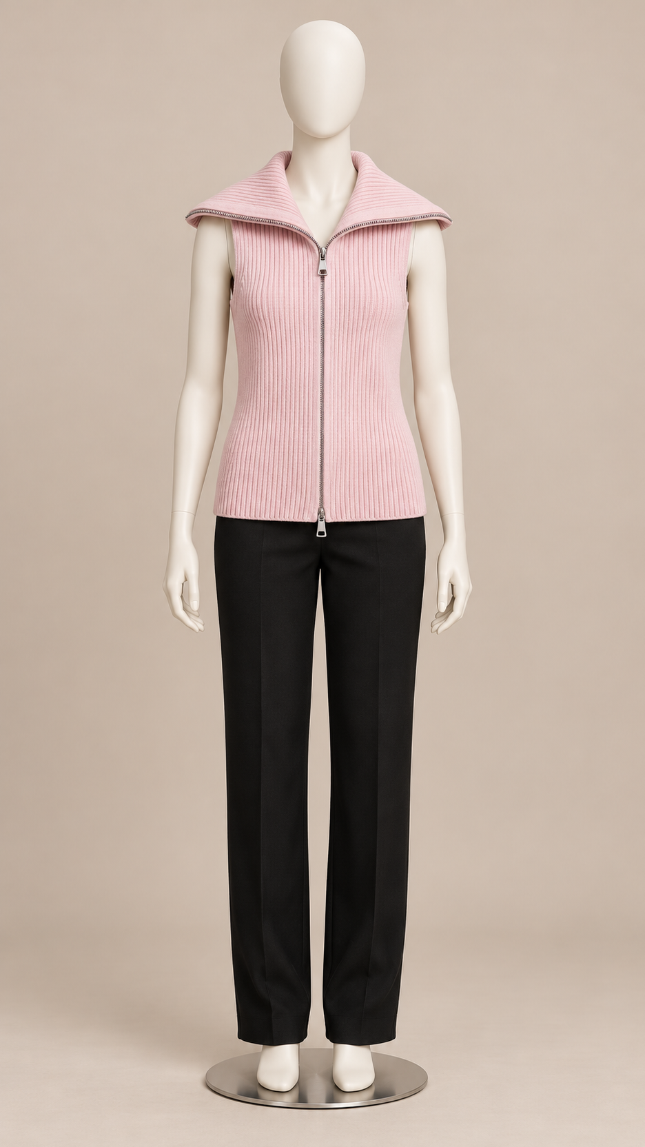Elowen Wing-Collar Tank — Pink mannequin front