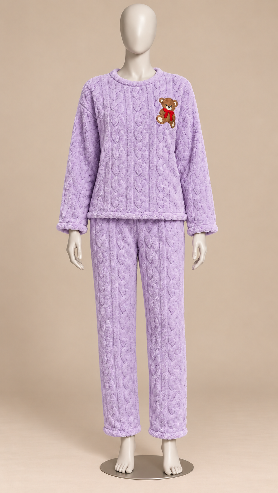 Philippa Bear-Patch Set — Purple mannequin front