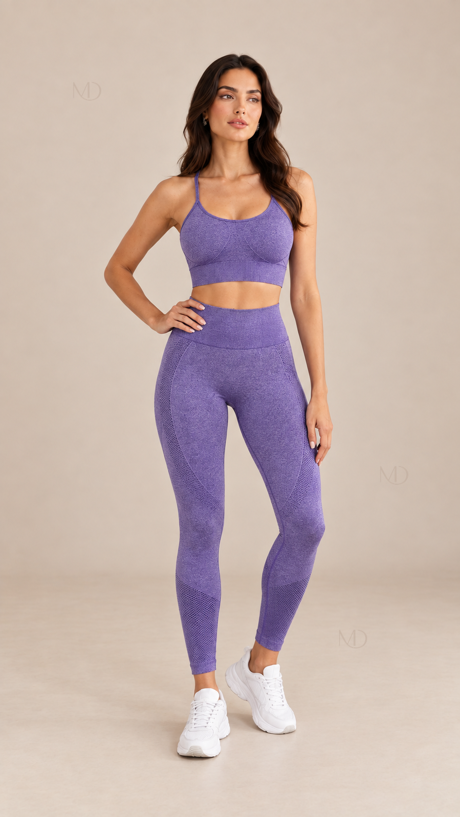 Ryla Seamless Yoga Set — Purple model front