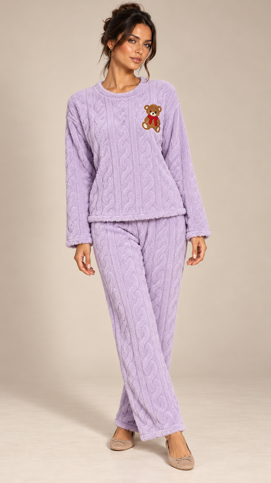 Philippa Bear-Patch Set — Purple model front