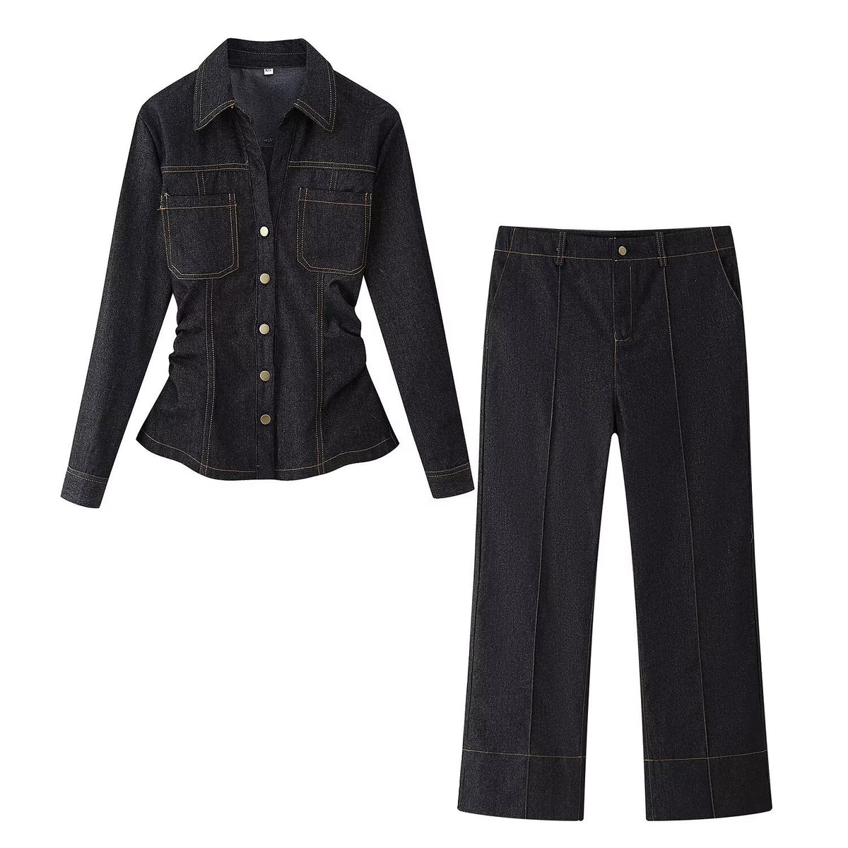 Rae Denim Shirt & Pants Set