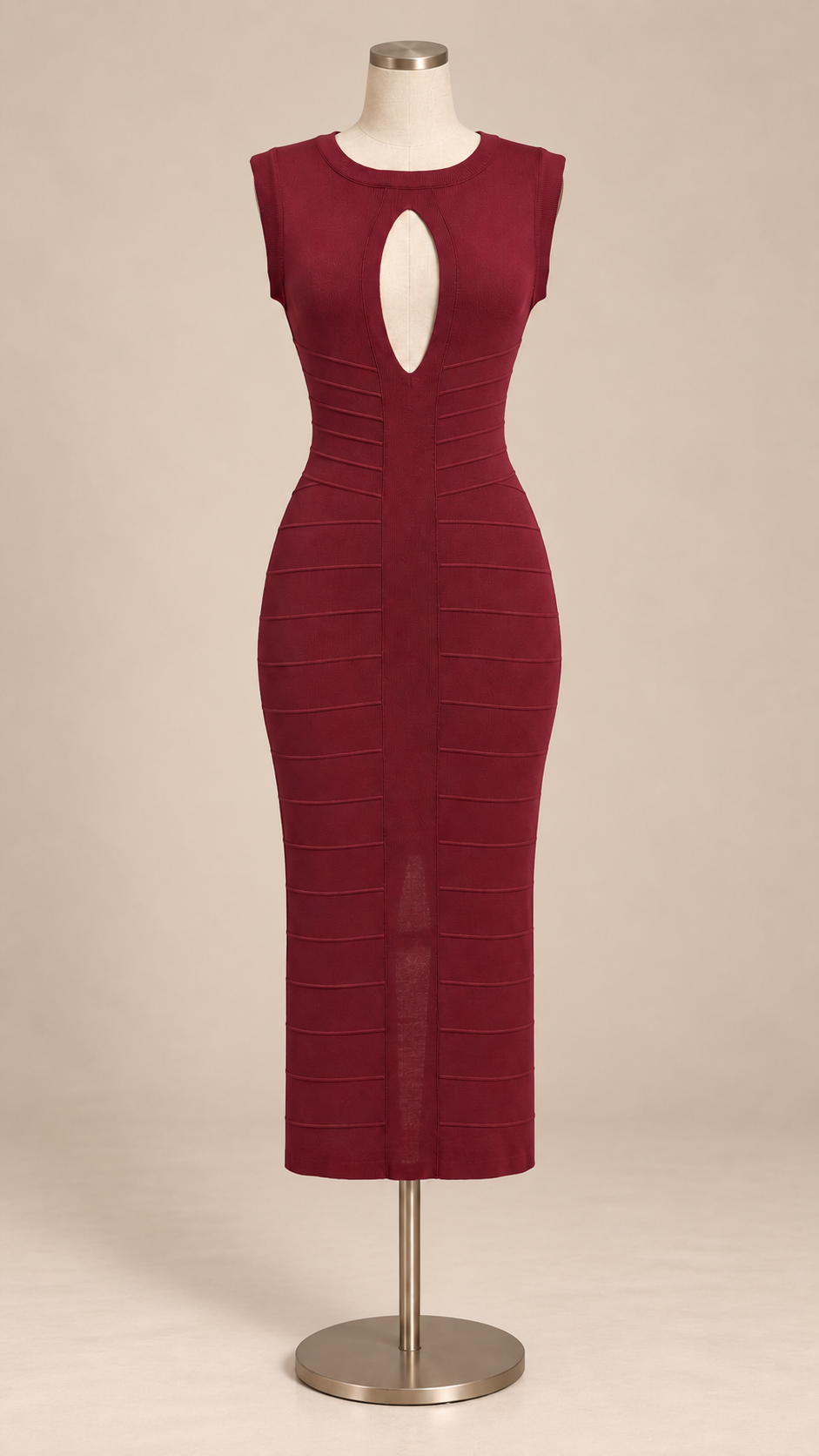 Clemence Teardrop Maxi — Red mannequin front