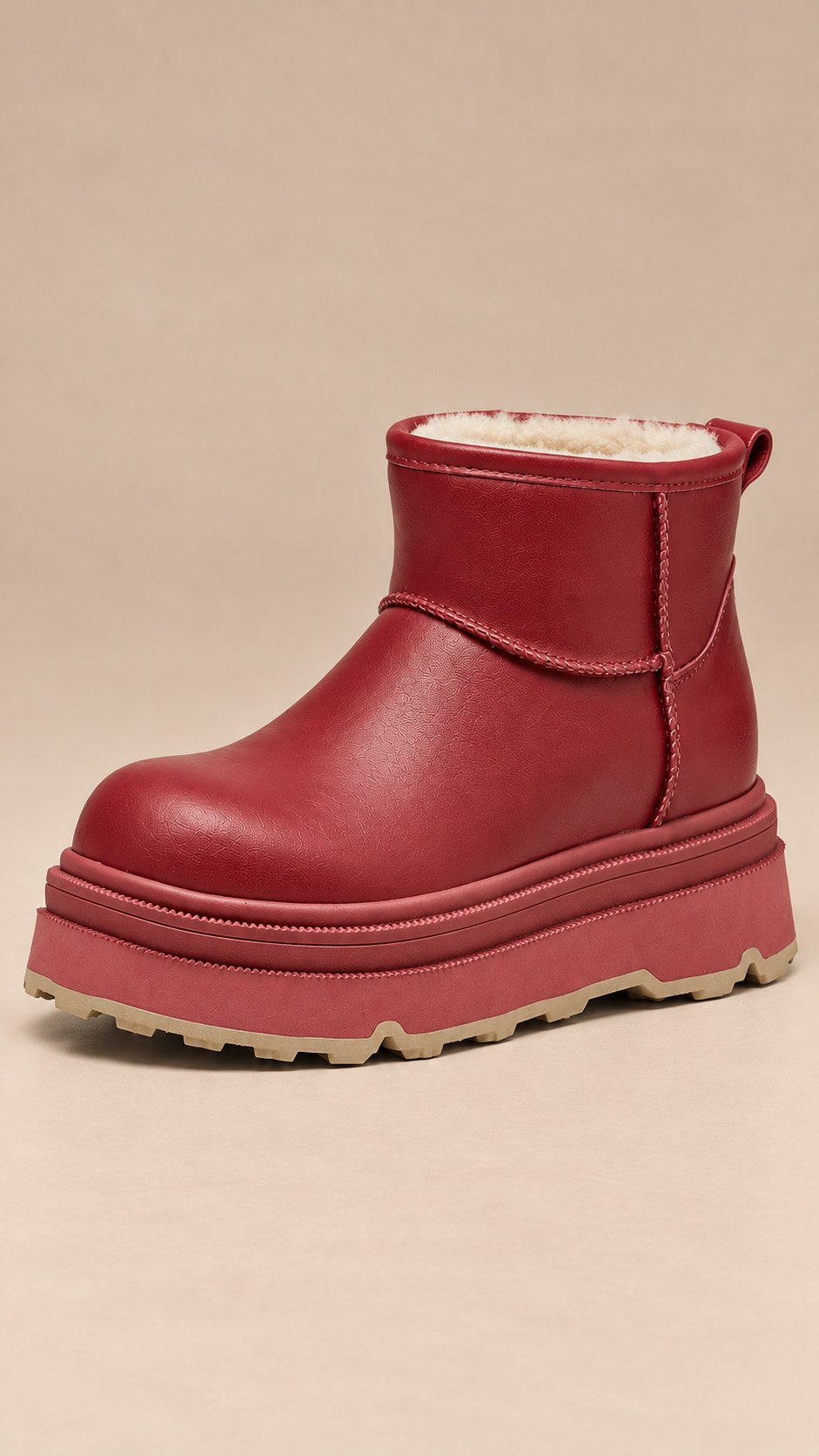 Ondine Stacked-Sole Boot — Red product only