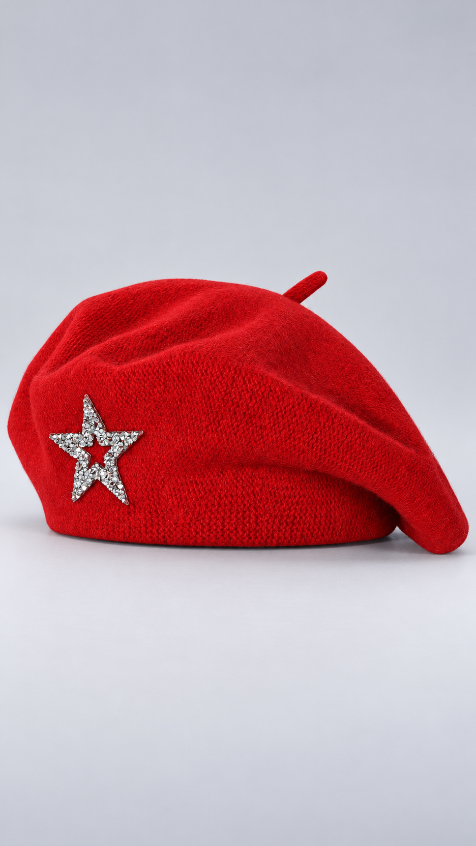 Odelette Star-Brooch Beret — Red product only