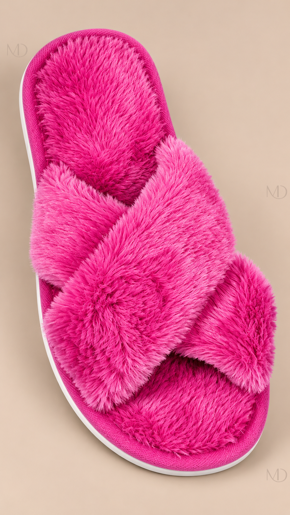 Calliope Crisscross Slide — Rose Red shoe detail