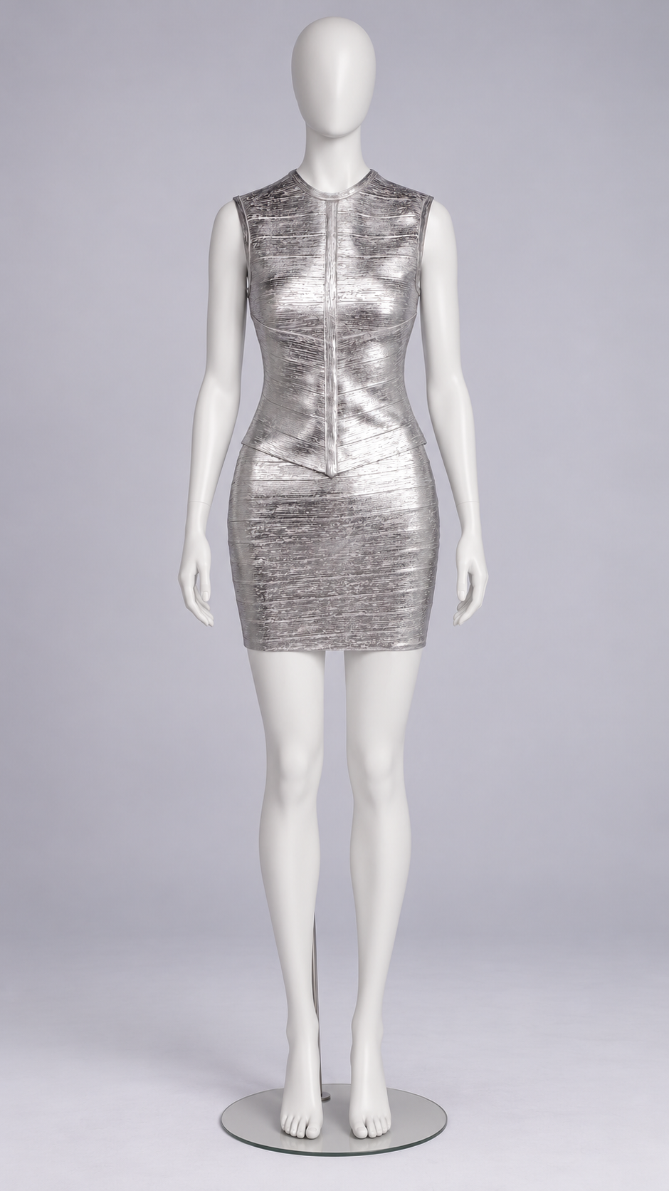Zinnia Foil Bandage Set — Silver mannequin front