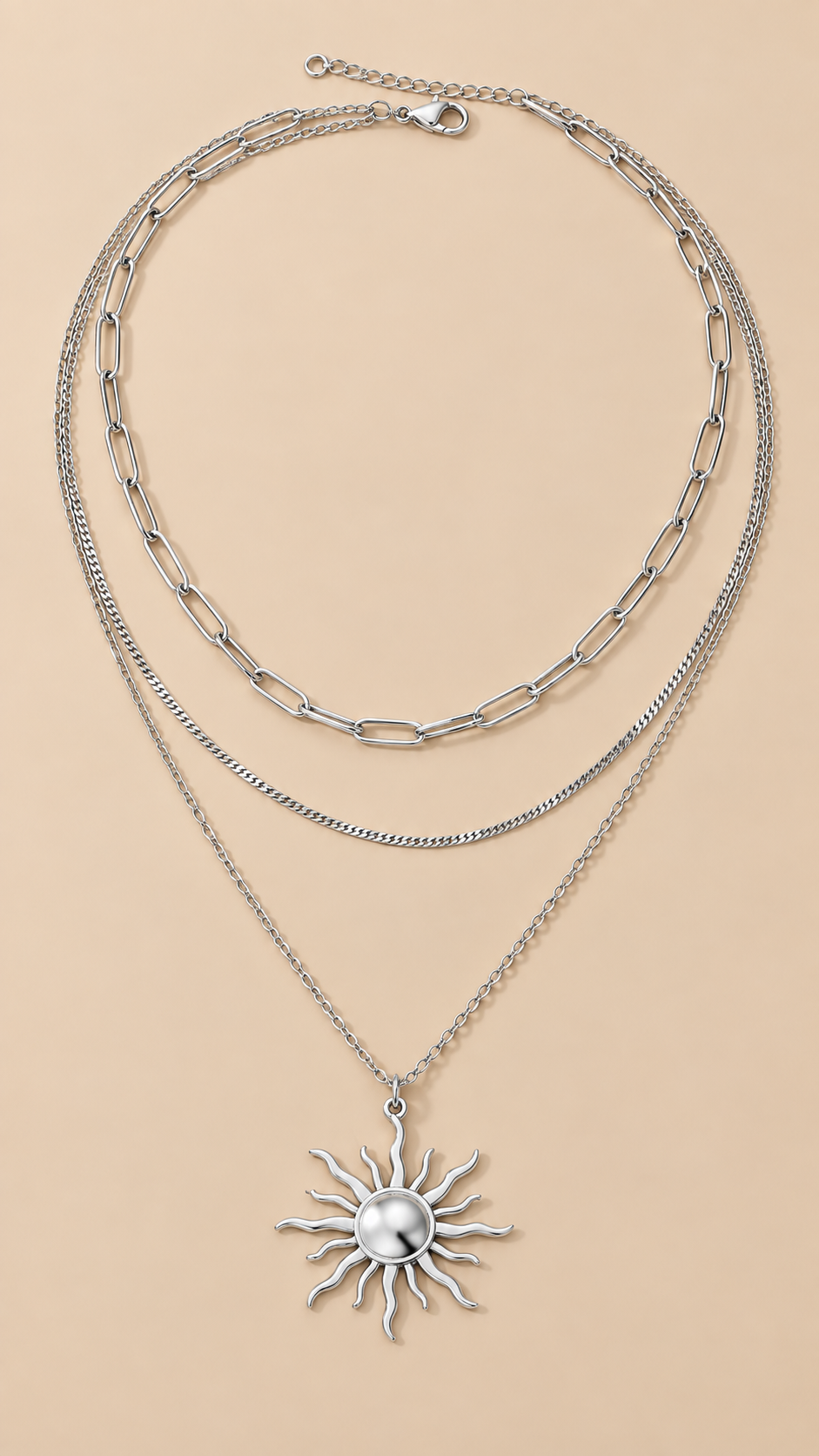 Aurelia Sun Necklace — Silver product only