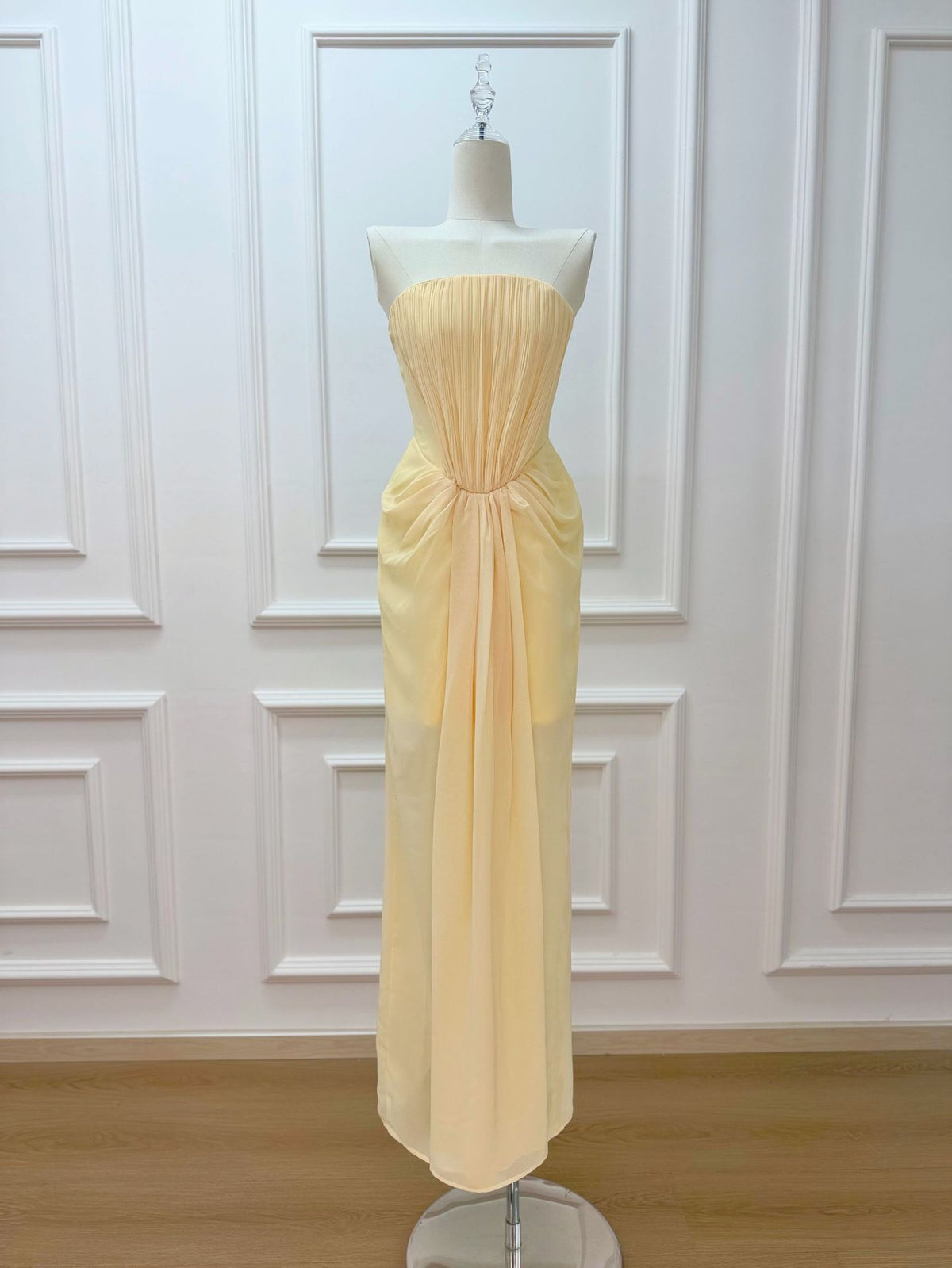 Solene Draped Chiffon Cape Maxi Dress