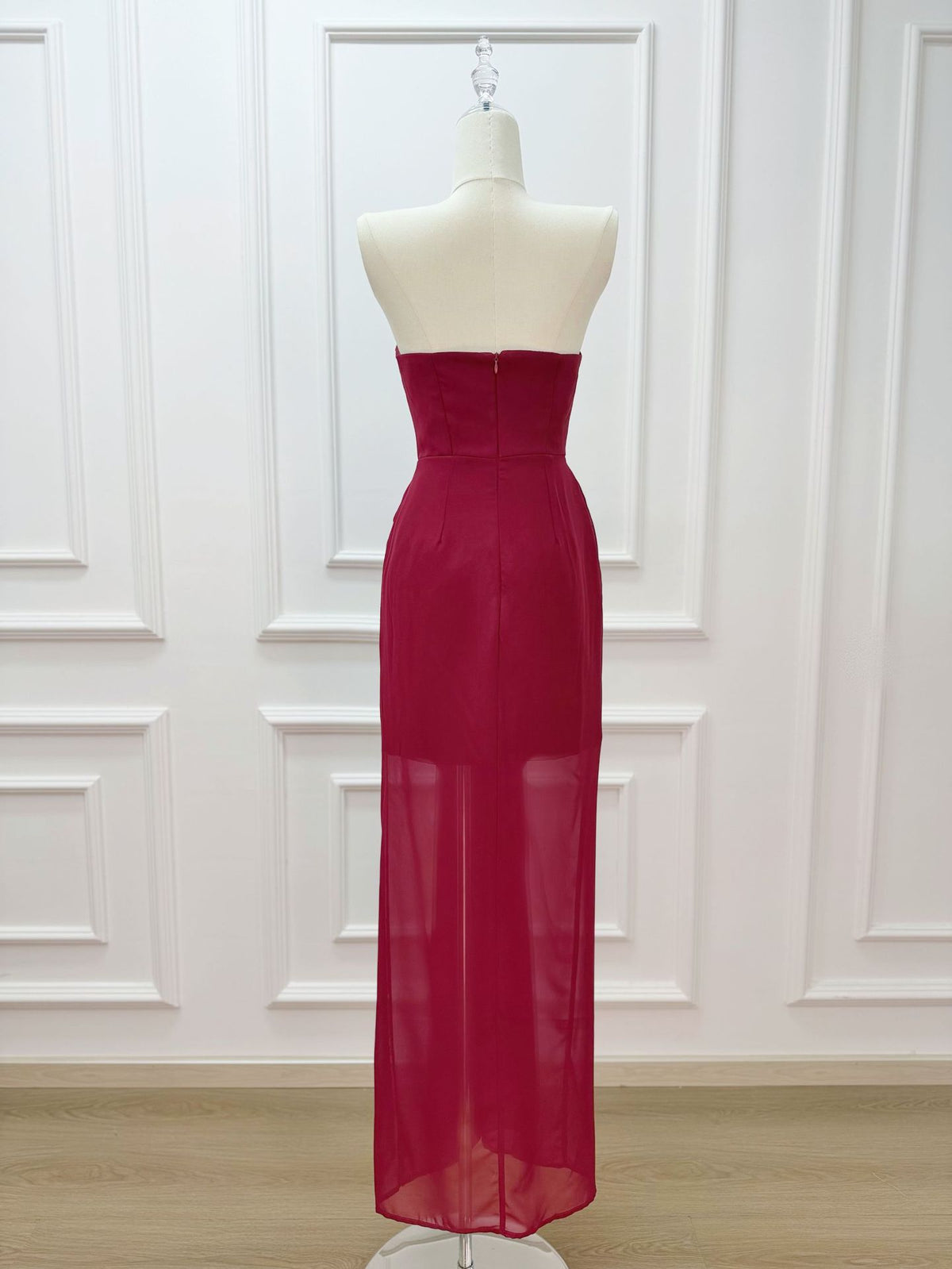 Solene Draped Chiffon Cape Maxi Dress