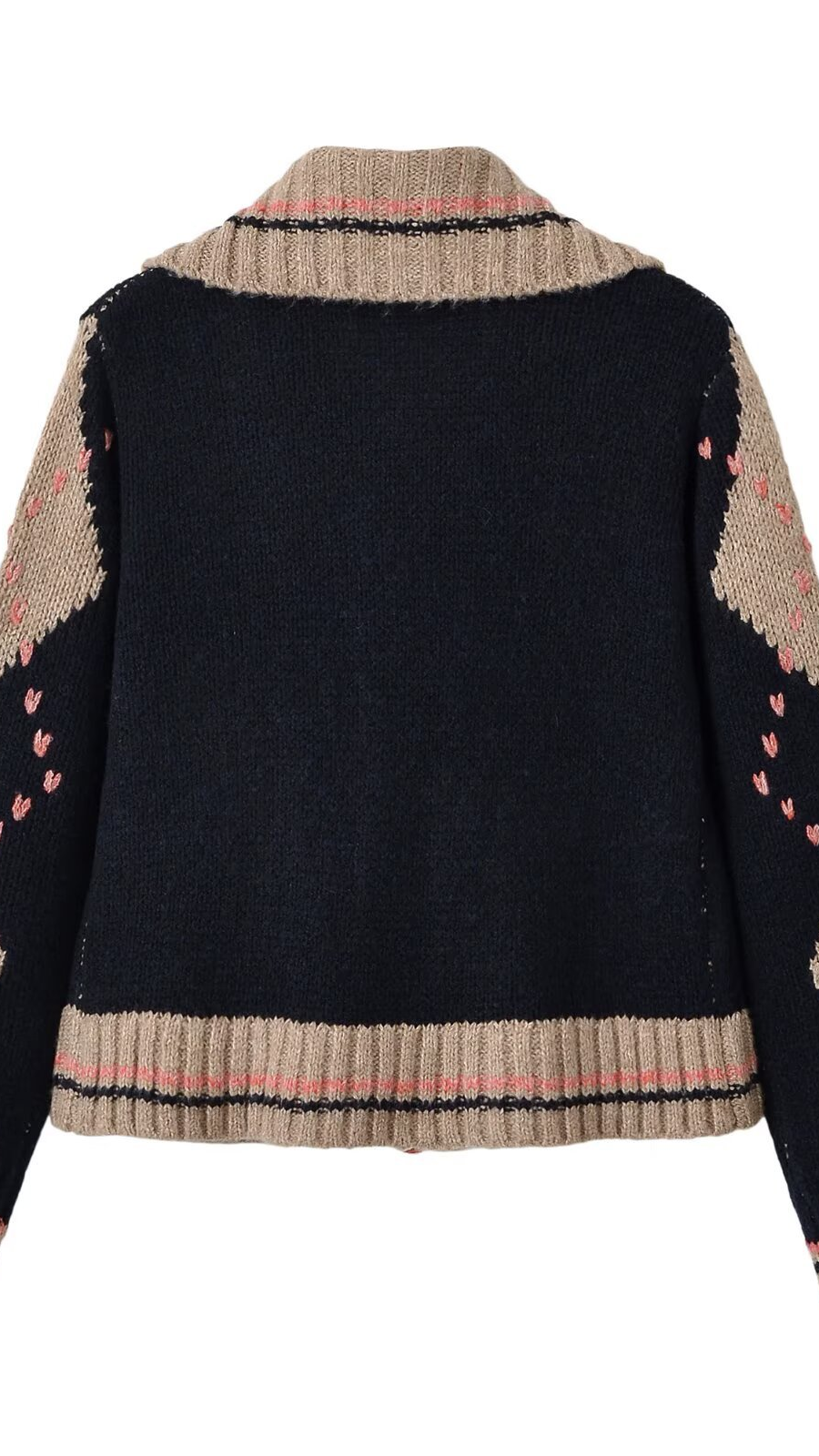 Zarz handmade european and american style new women's long-sleeved stand collar diamond pattern zipper knit cardigan 5802006 — 2