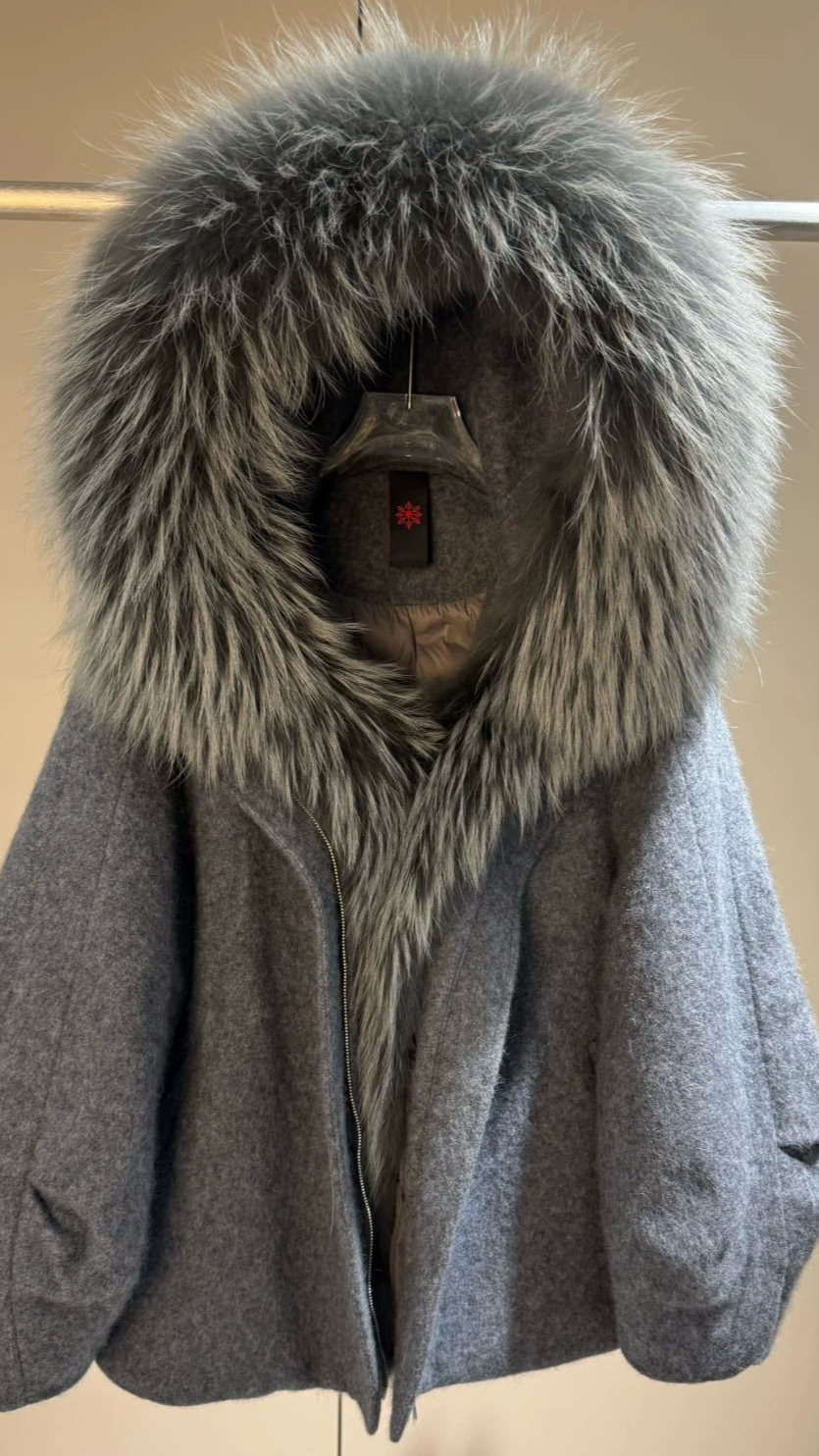 Autumn winterfashionretrothickenedheattechhoodedoutwearfemale natural real mink fur collar 90 white goose down down jacket — 4
