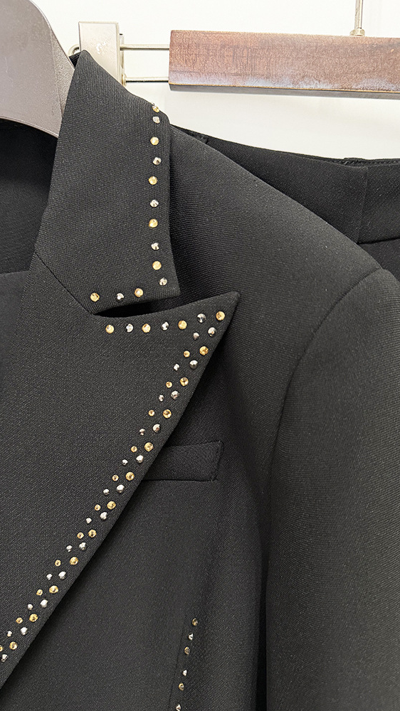 Ready-to-ship 2026 new european and american celebrity-inspired fashion rhinestone embellished slim-fit blazer and pants two-piece set — 10