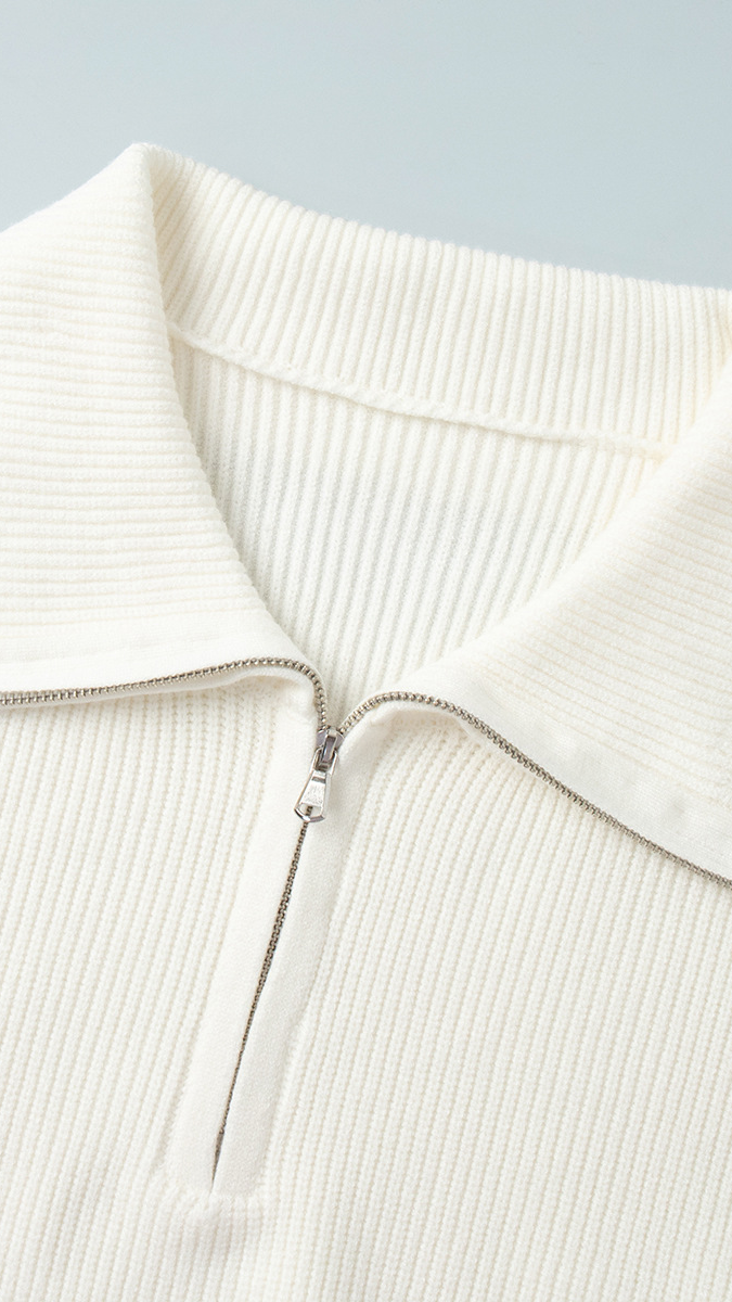 Cross-Border Half-Zip Knitted Sweater Suit for Women European and American 2025 Autumn and Winter New Style Lapel Long-Sleeved Wide-Leg Pants Suit — 15