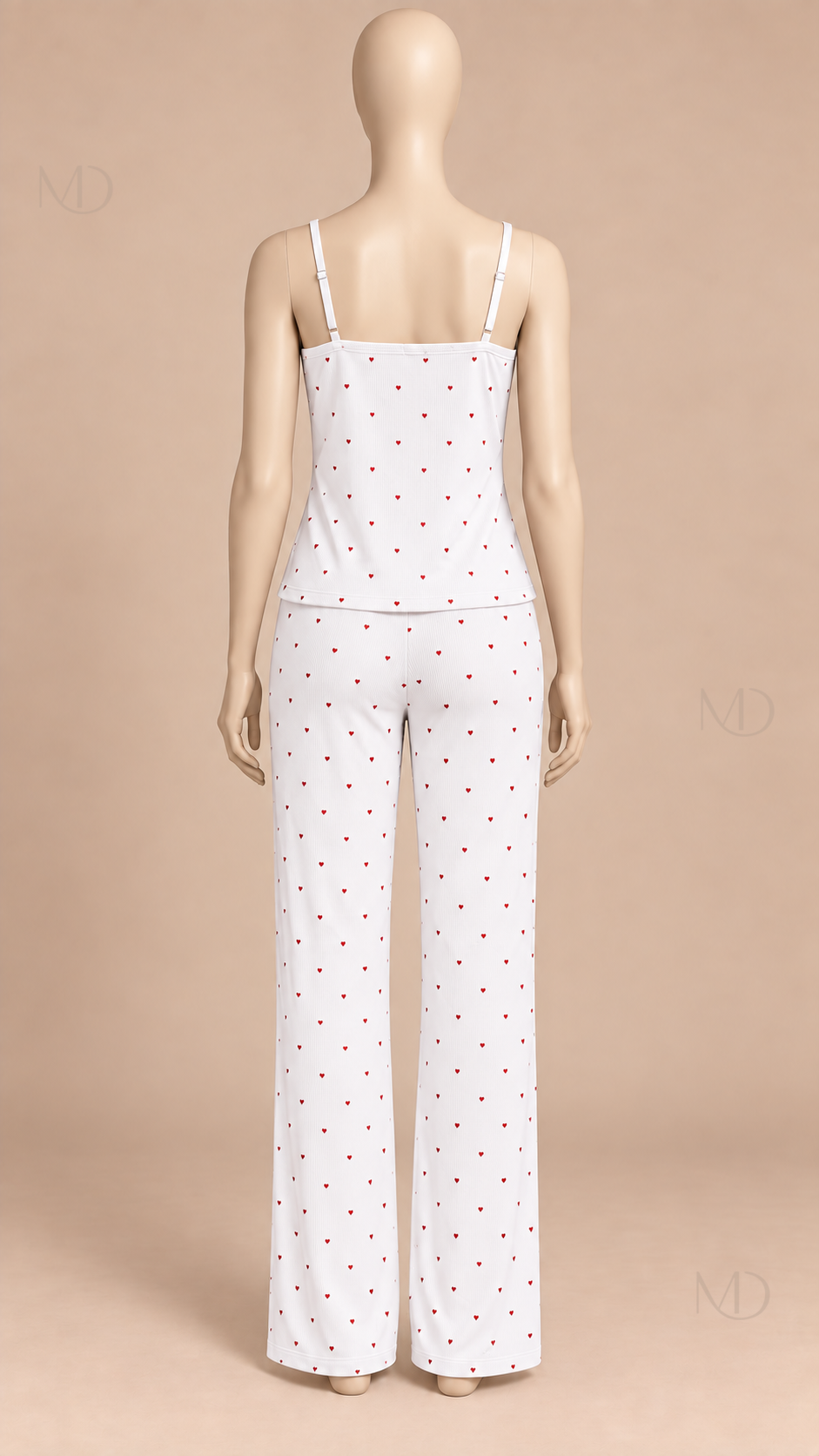 Talia Dotted Cami Set White mannequin back