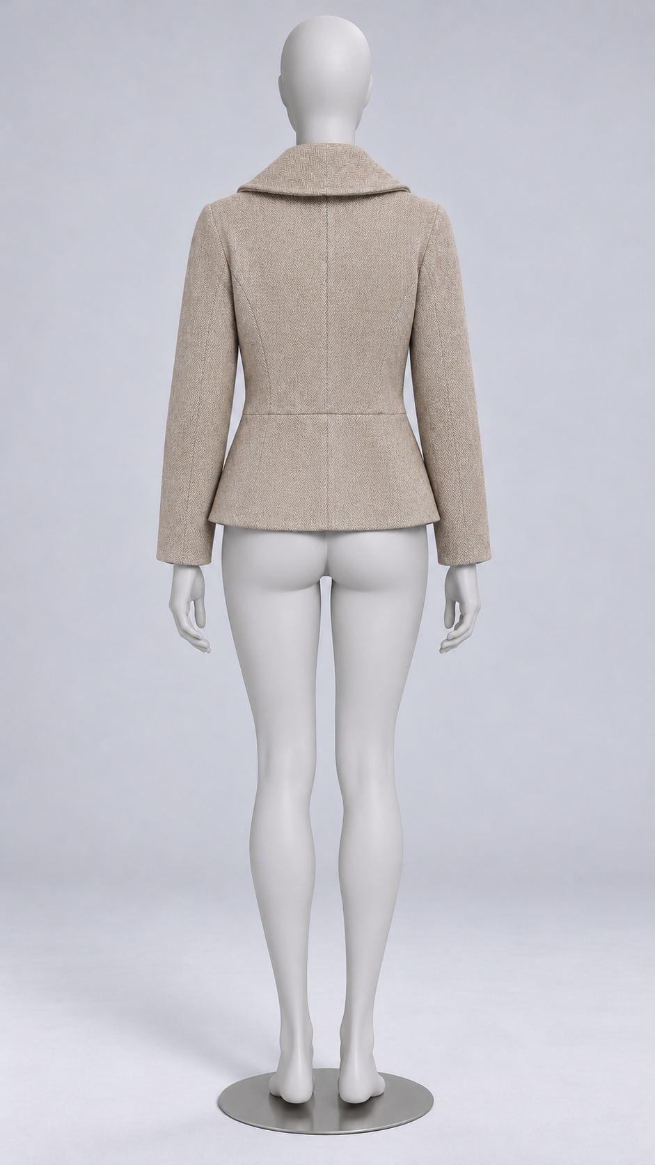 Mabelle Herringbone Jacket — Taupe mannequin back