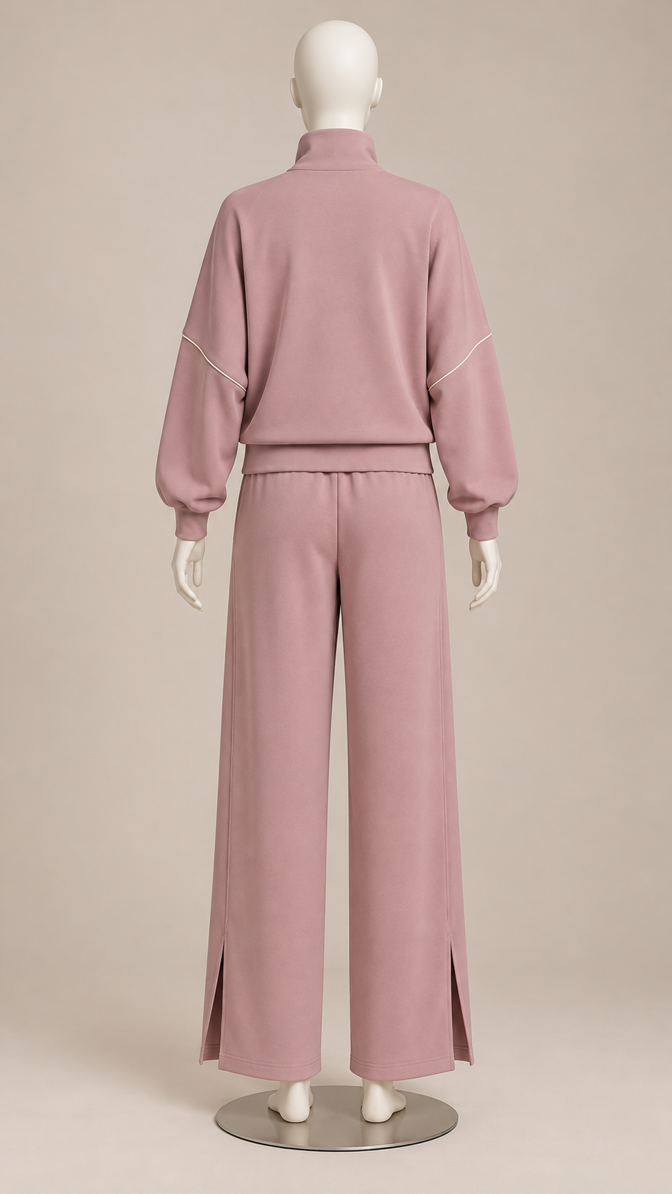 Saoirse Split-Hem Track Set — Twilight Rose mannequin back