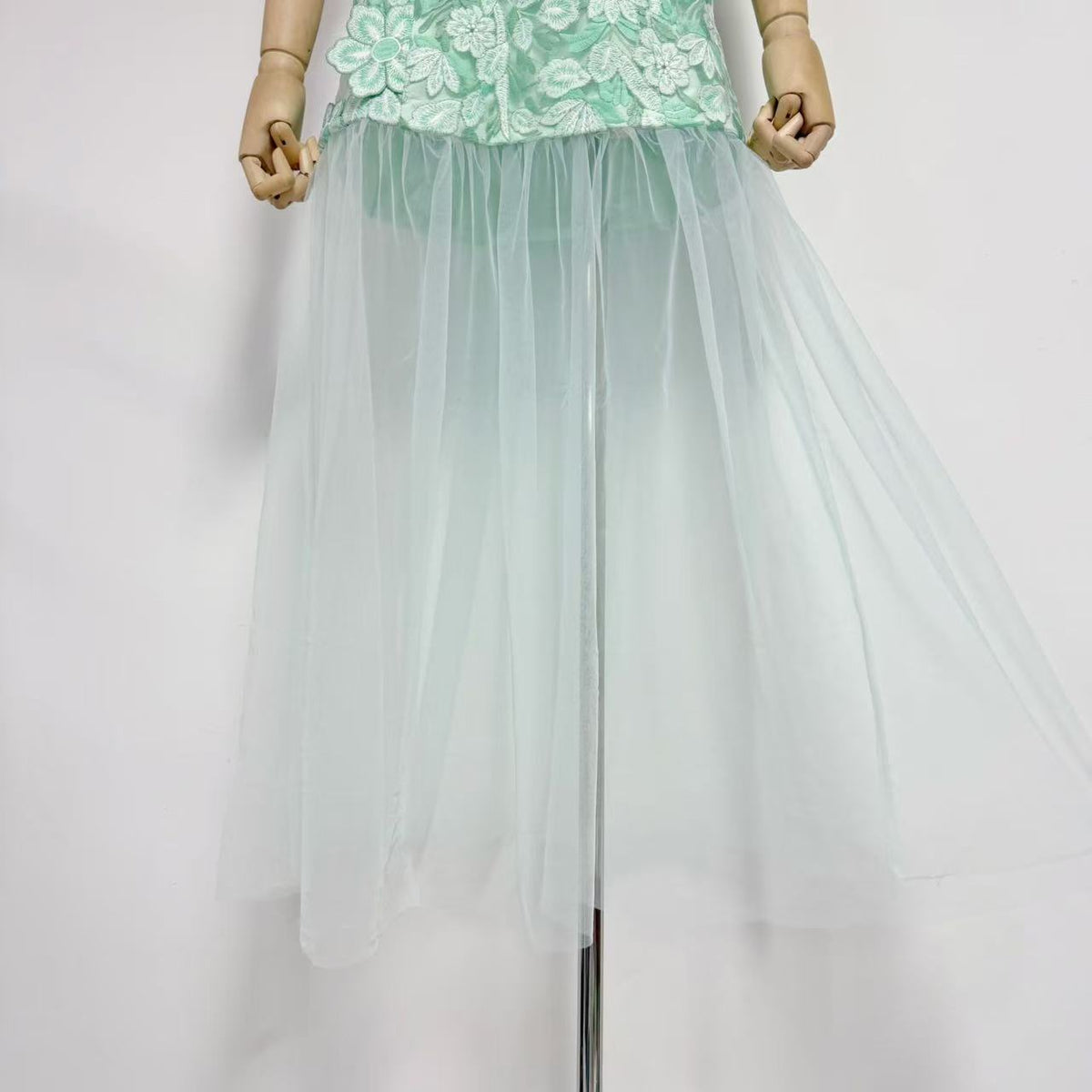 Verbena Guipure Lace and Tulle Maxi Dress
